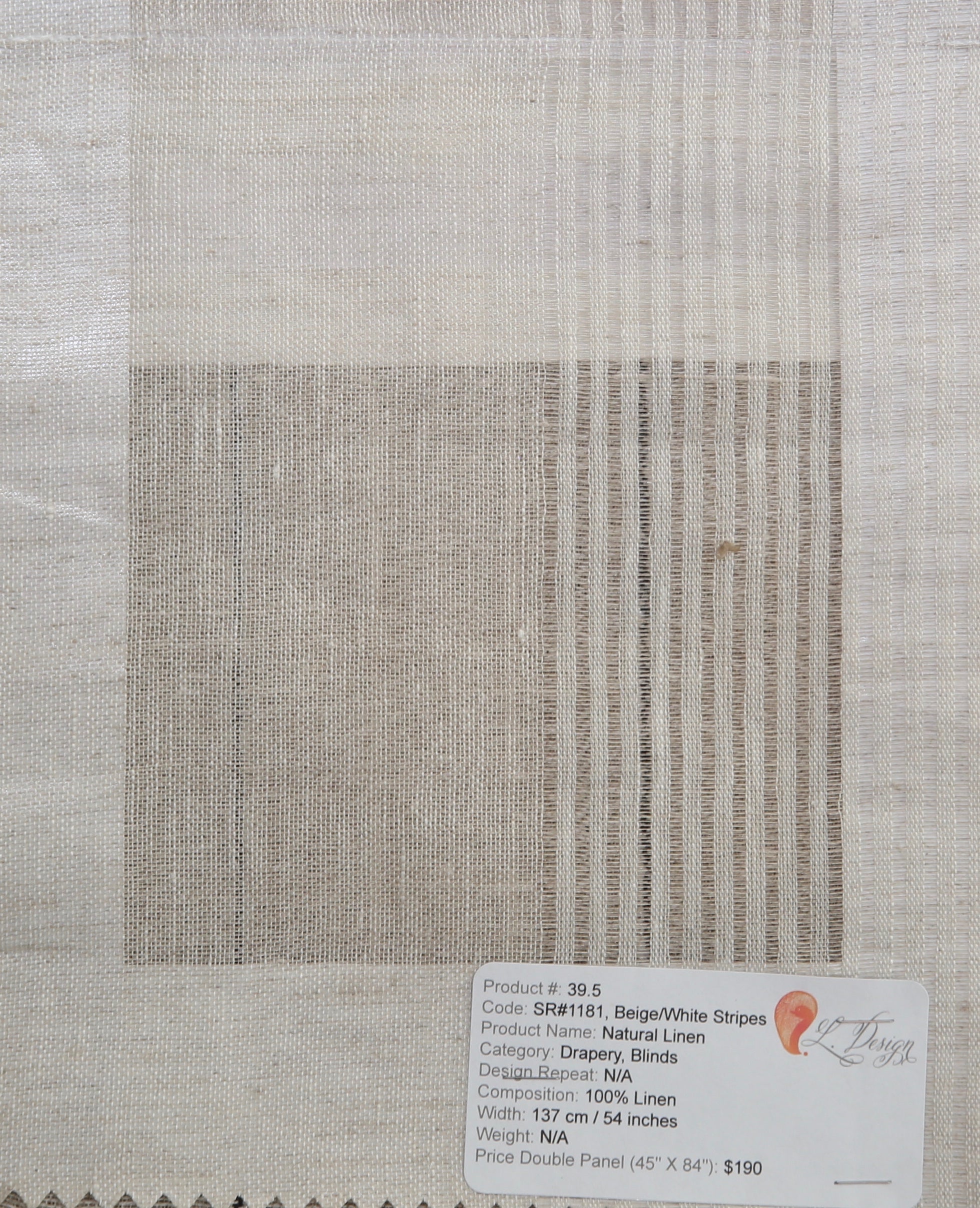 Natural Linen with Pattern